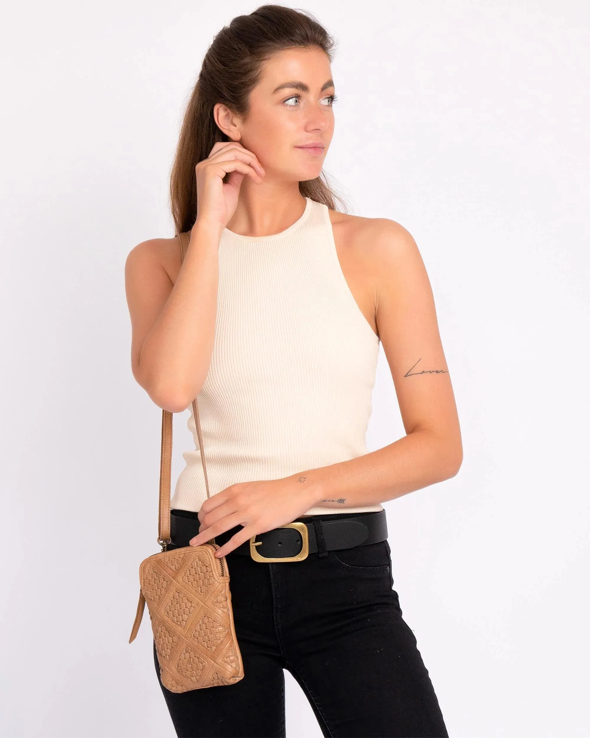 Milder | Chess Patterned Leather Phone Bag