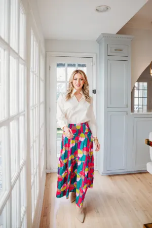Modern Pop Tier Maxi Skirt