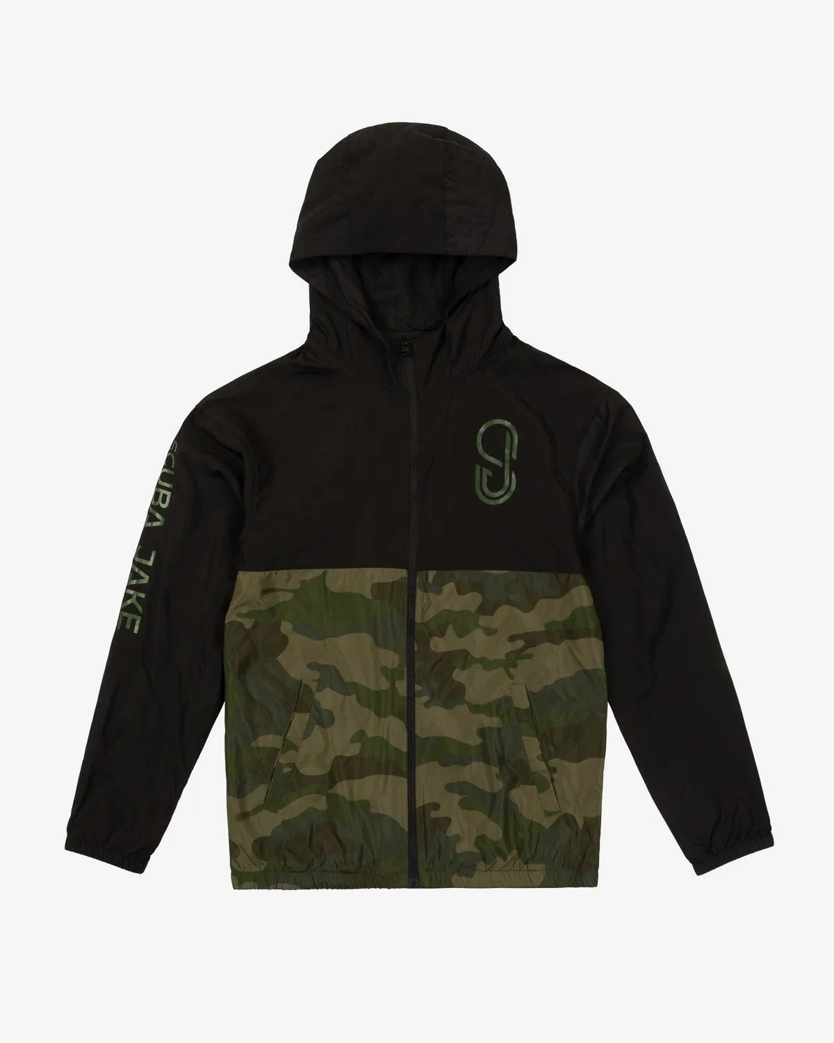 Monogram Youth Windbreaker (Black/Camo)