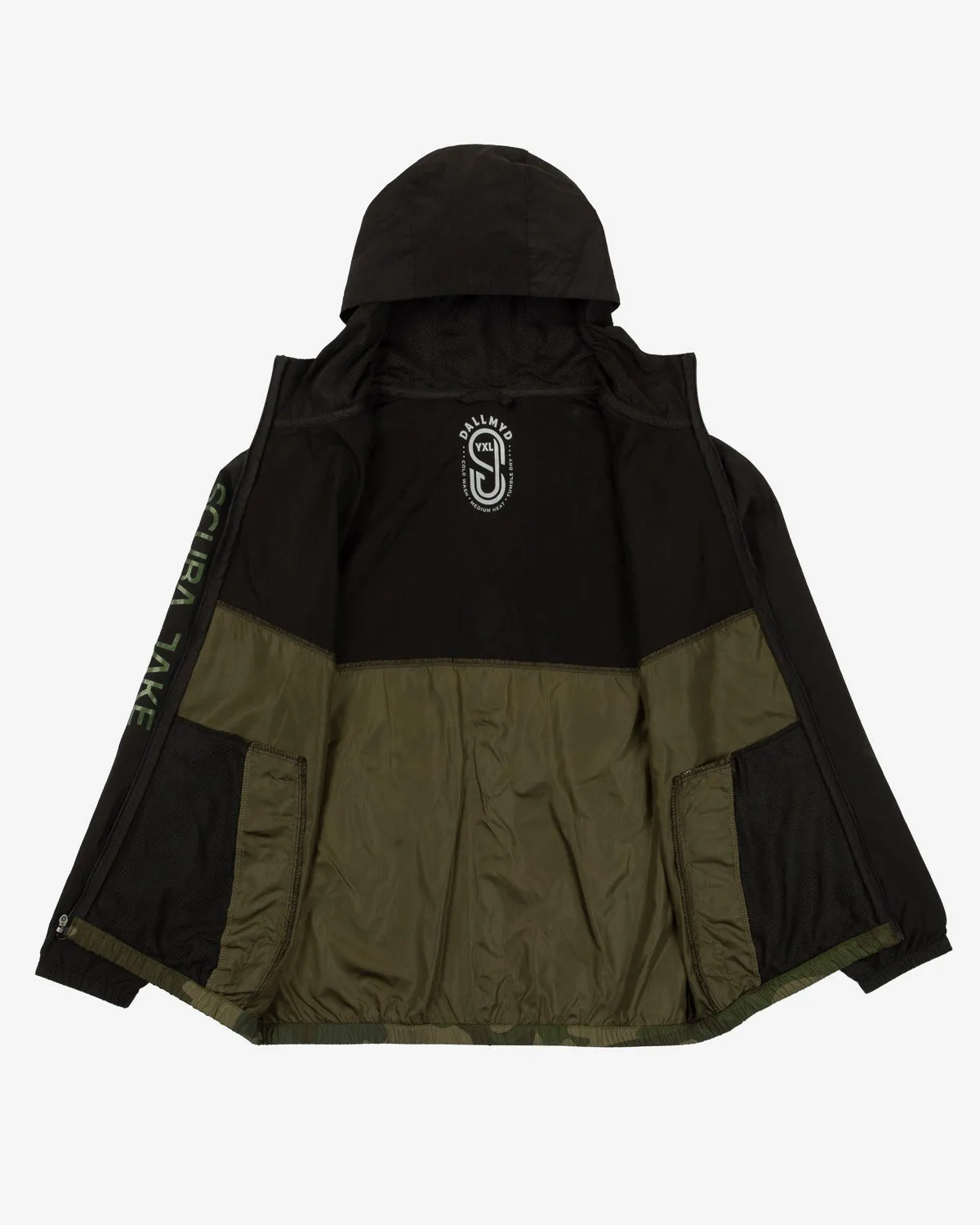 Monogram Youth Windbreaker (Black/Camo)
