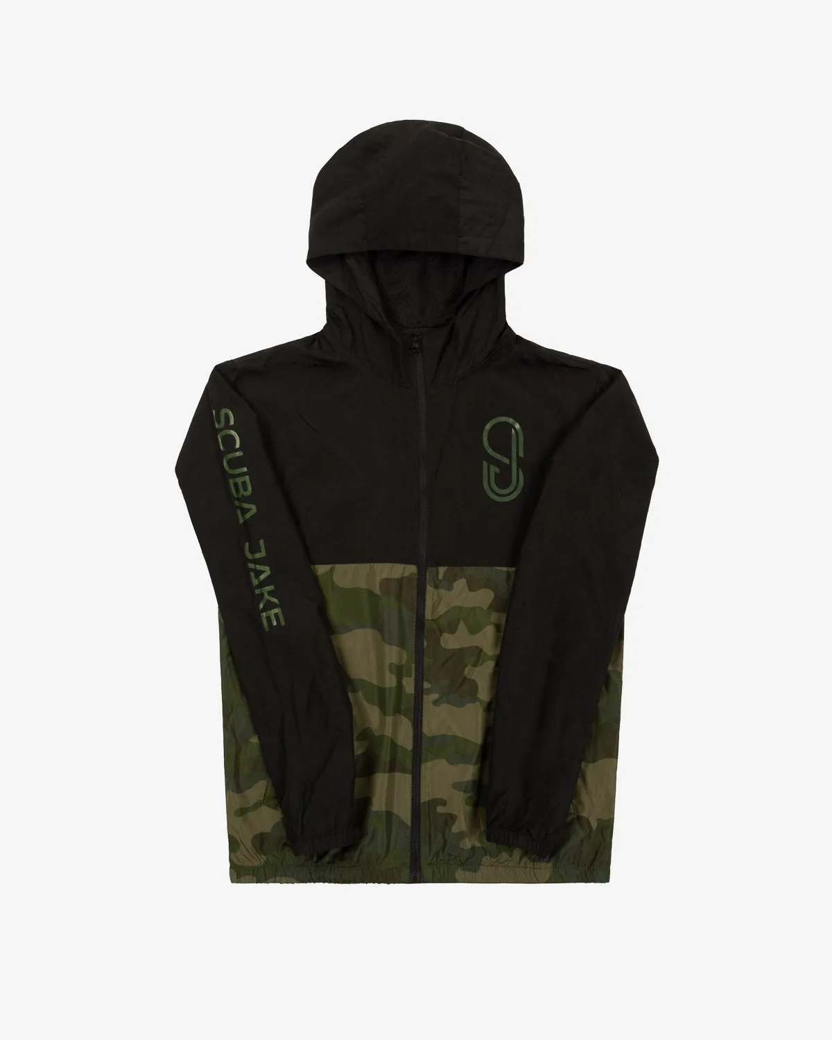 Monogram Youth Windbreaker (Black/Camo)