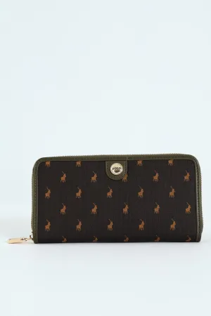 Monticello Zip Around Purse - Dark Green