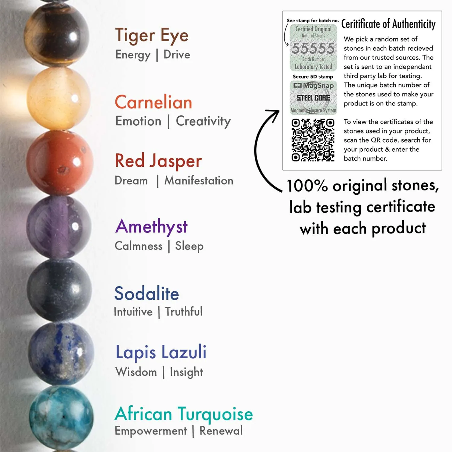 Multi Chakra Natural Stone Bracelet