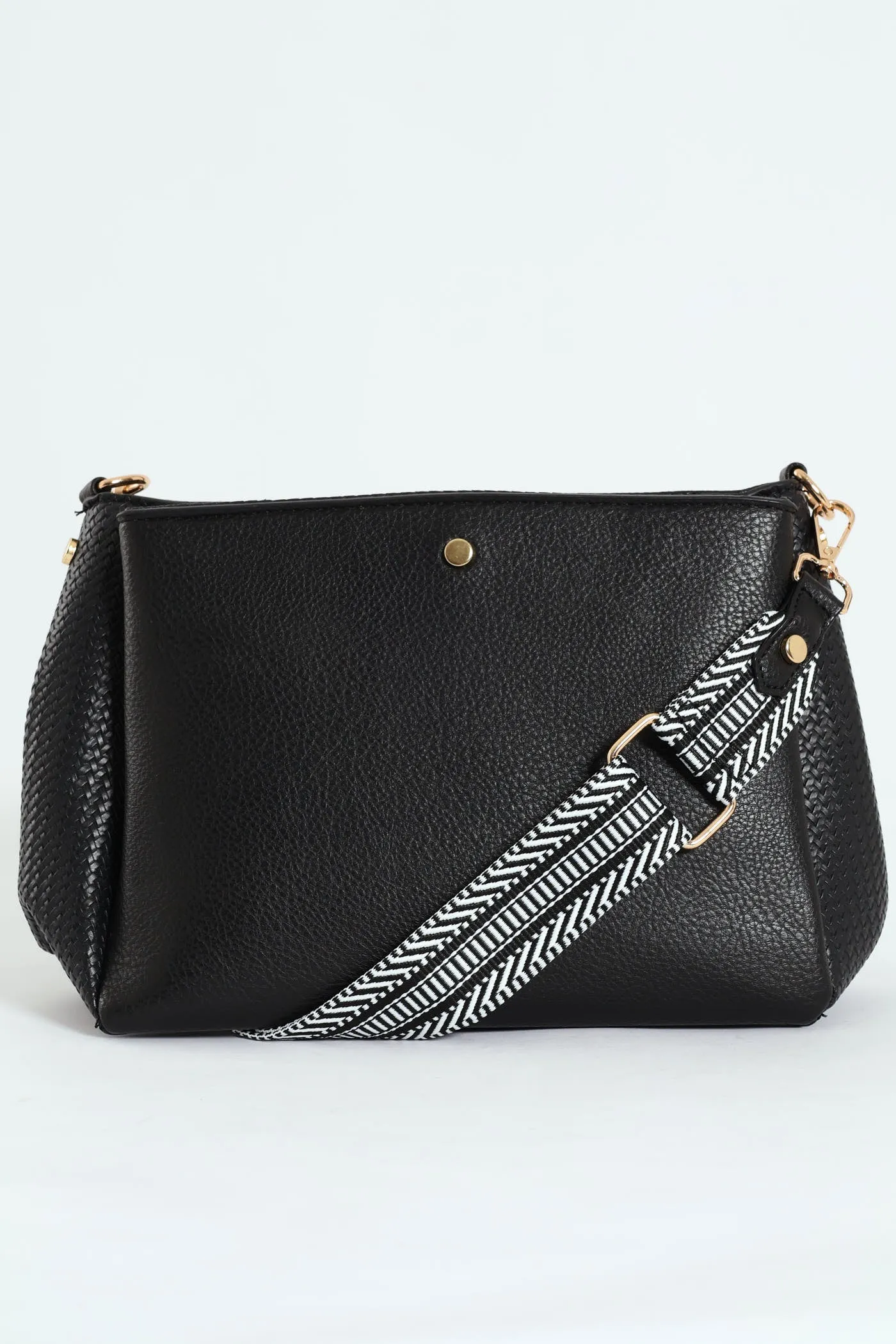 Multi Compartment Crossbody Bag - Black