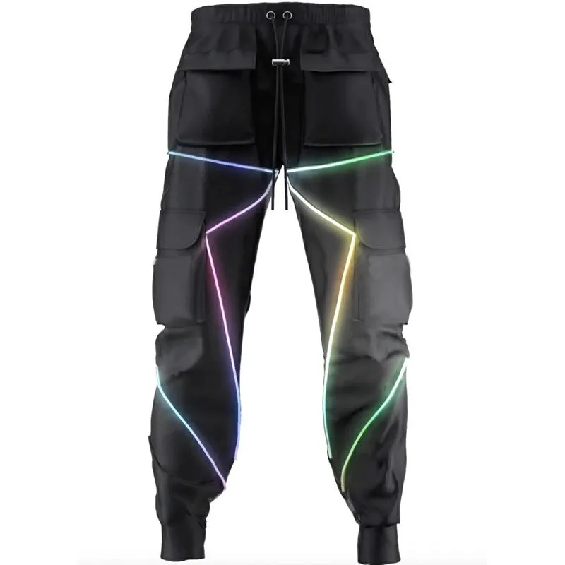 Multi-pocket Reflective Sports Fitness Trousers