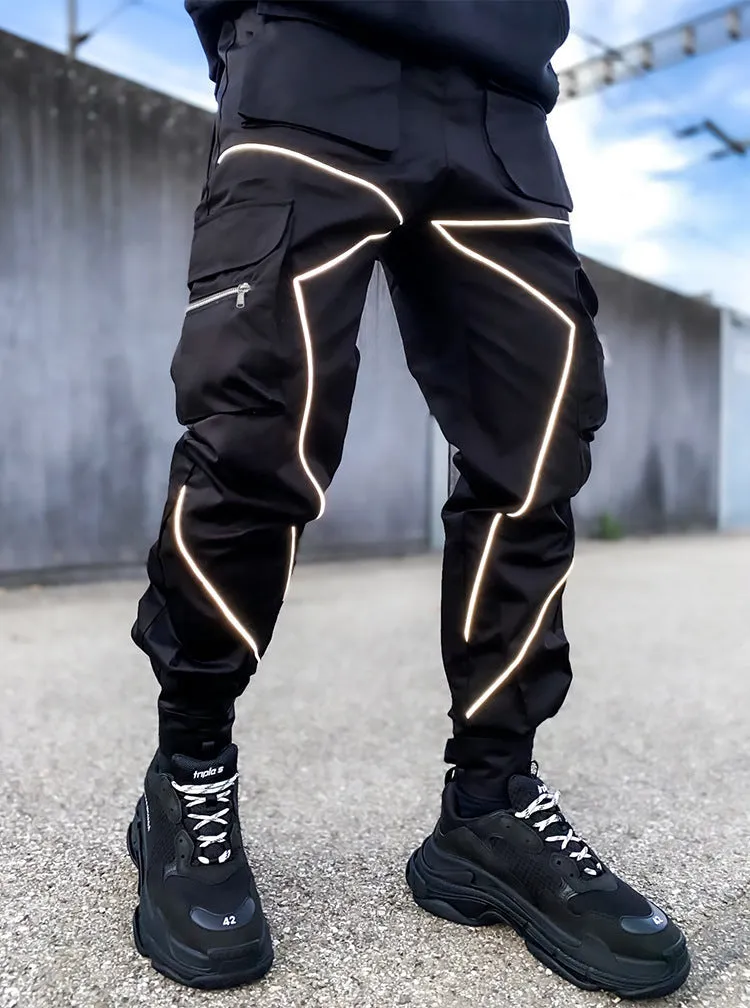 Multi-pocket Reflective Sports Fitness Trousers
