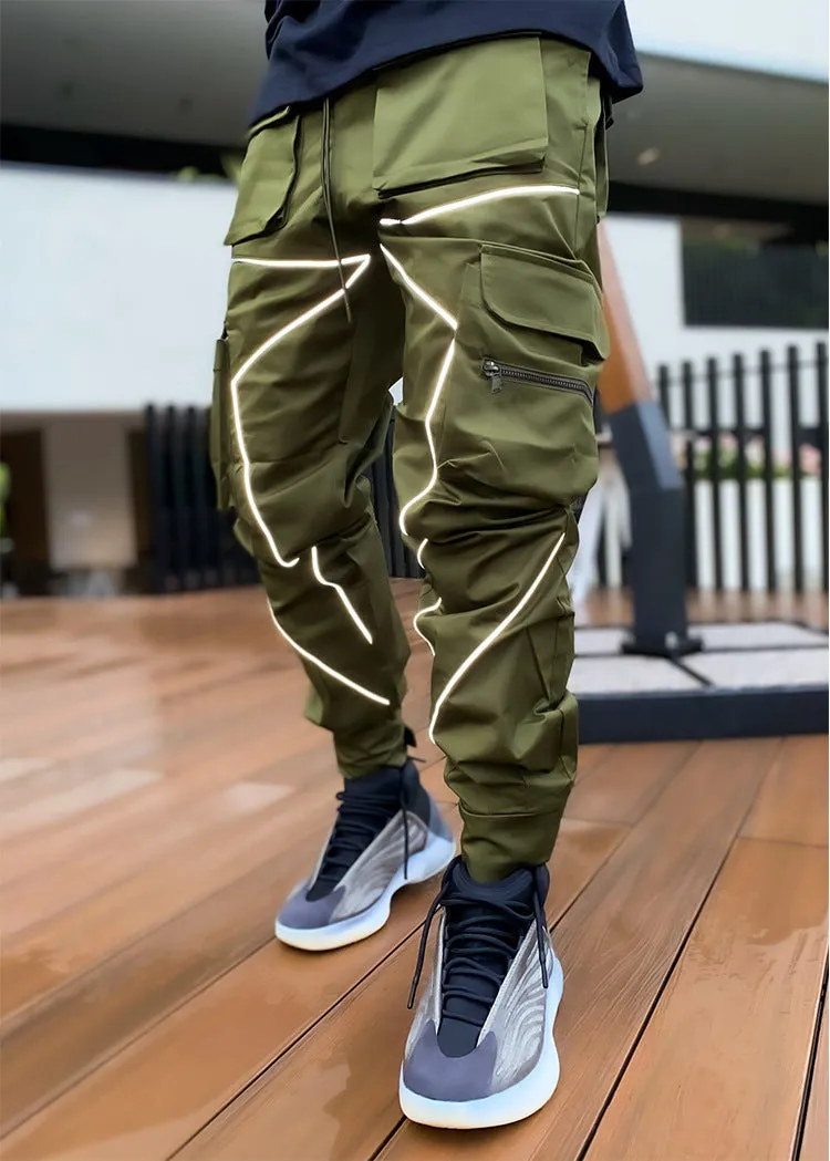 Multi-pocket Reflective Sports Fitness Trousers