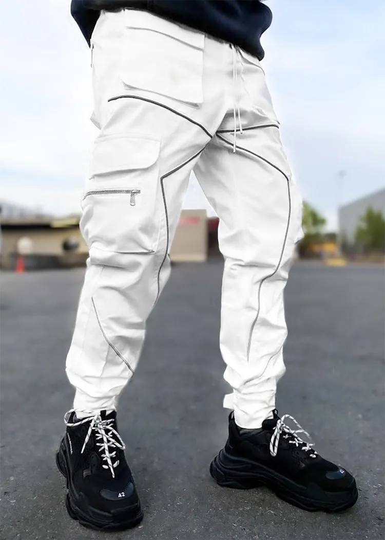 Multi-pocket Reflective Sports Fitness Trousers