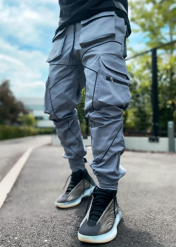 Multi-pocket Reflective Sports Fitness Trousers