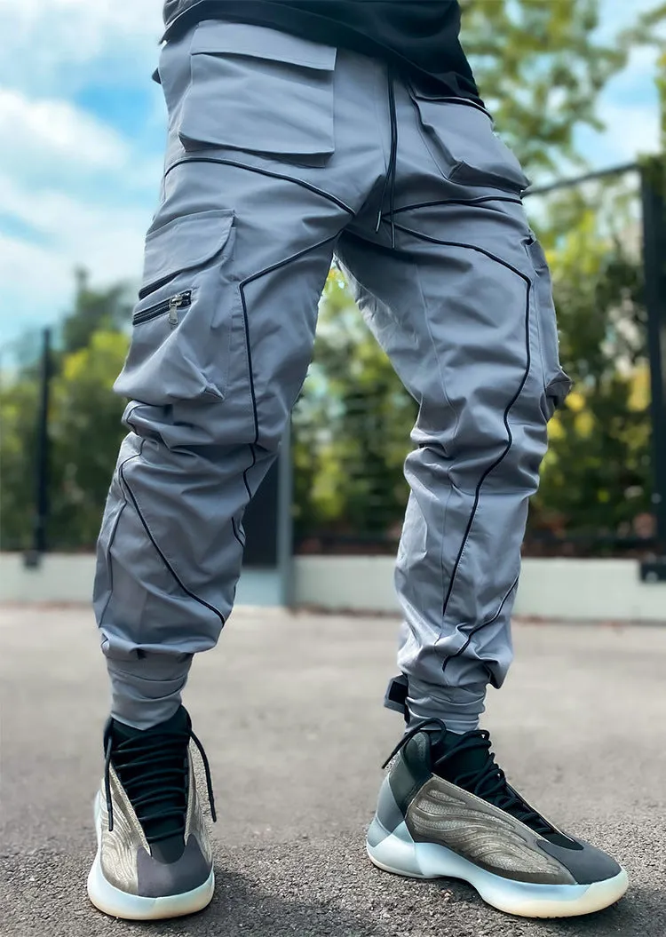 Multi-pocket Reflective Sports Fitness Trousers