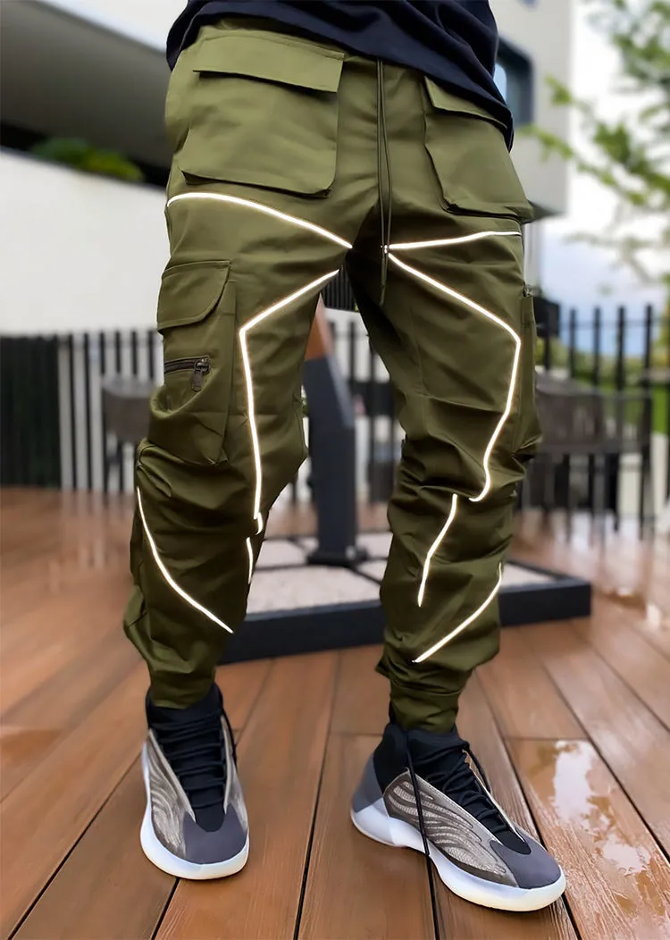 Multi-pocket Reflective Sports Fitness Trousers