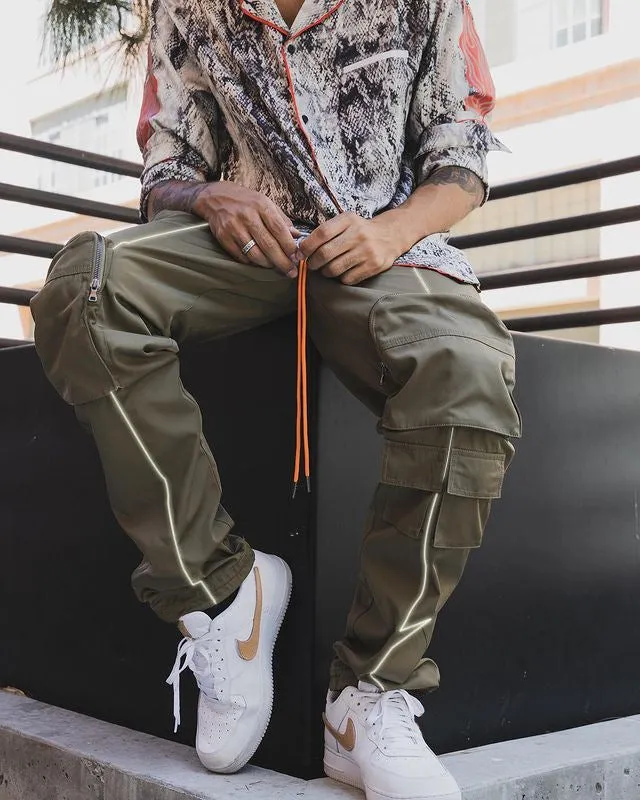 Multi-pocket Reflective Sports Fitness Trousers