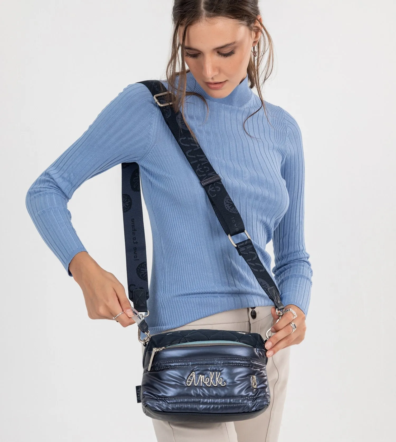 Nature Ocean medium size quilted crossbody bag