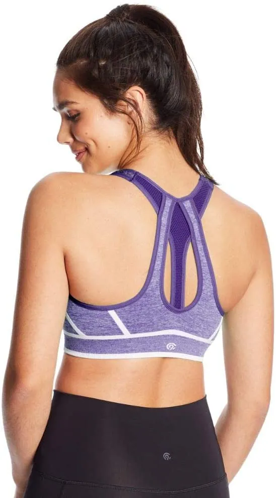 New C9 Champion Women's Fashion Seamless Racerback Bra in Violet Stone Heather, Sz XXL!