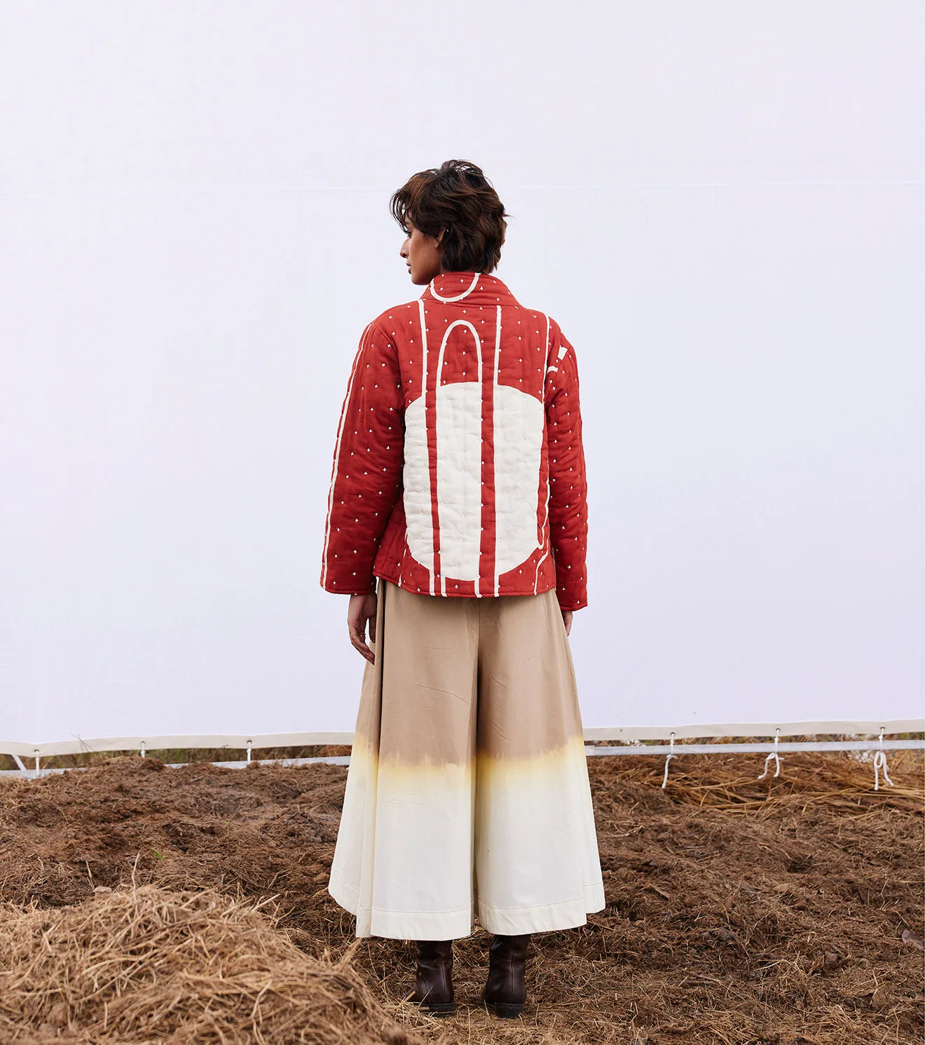 New Season Spring Summer 2025-Jacket-Cotton Mul Redwood Brick red-KW898-Fashion Edit Diana by Khara Kapas