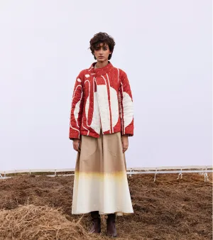 New Season Spring Summer 2025-Jacket-Cotton Mul Redwood Brick red-KW898-Fashion Edit Diana by Khara Kapas