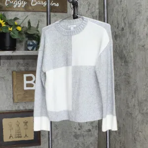 Nine West Womens Colorblock Sweater 165f6f5da93a34 Gray / White S