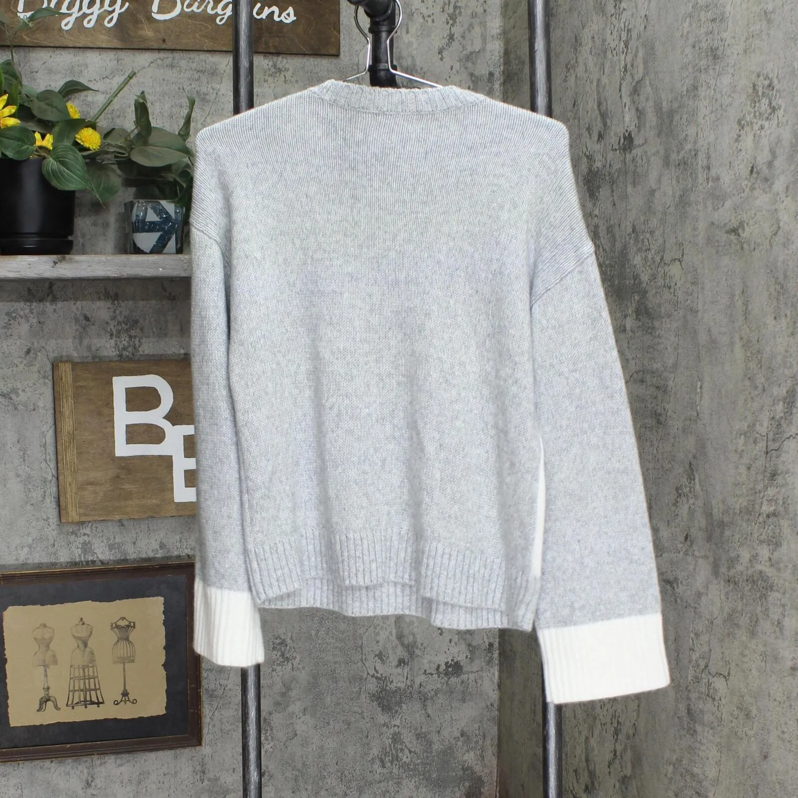Nine West Womens Colorblock Sweater 165f6f5da93a34 Gray / White S
