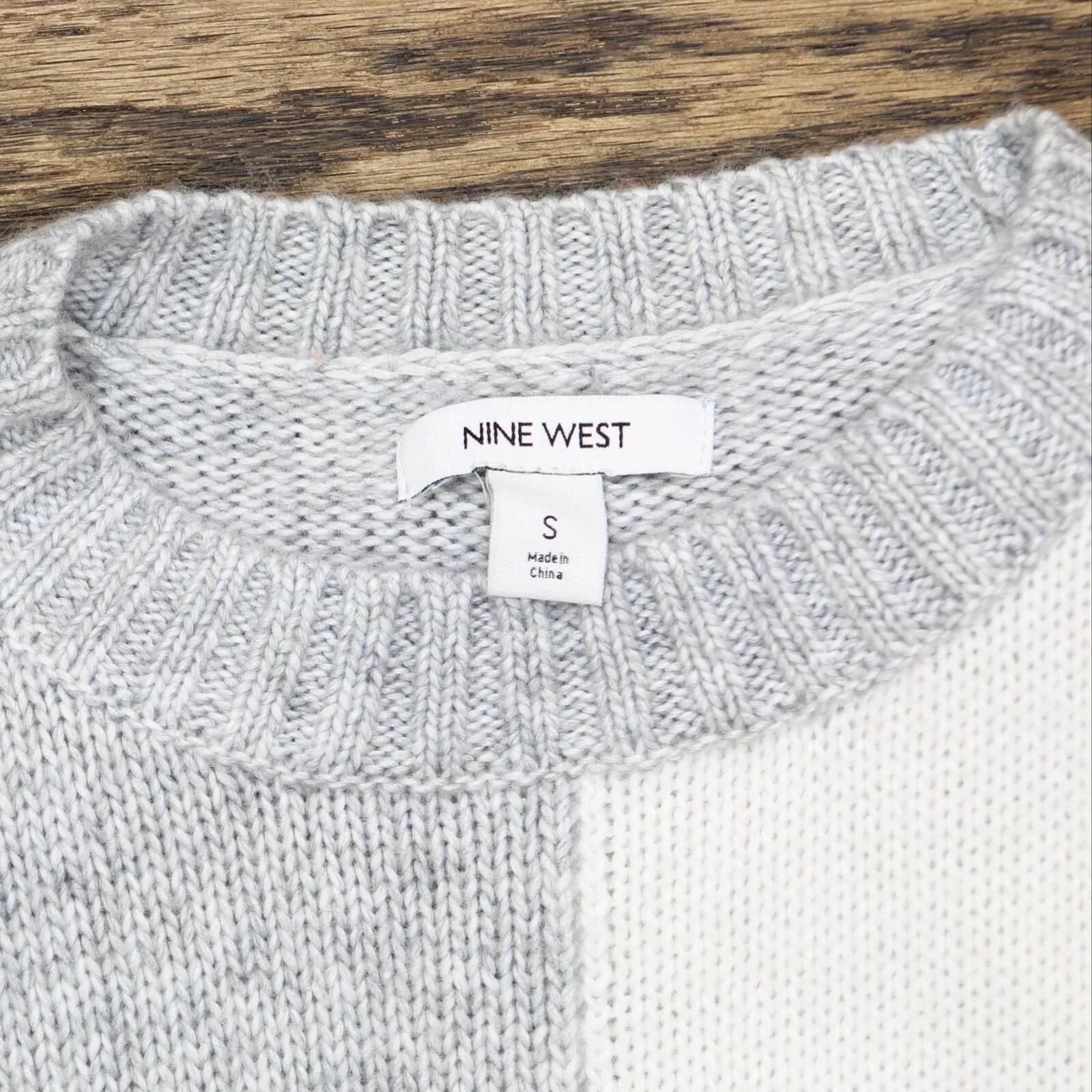 Nine West Womens Colorblock Sweater 165f6f5da93a34 Gray / White S