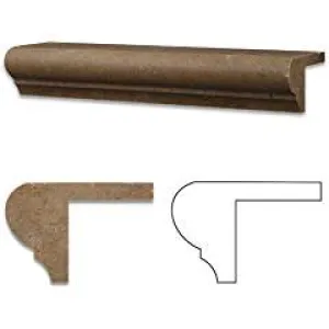 Noce Travertine Honed 2 X 12 x 3 Corner Ogee Stair Tread Trim - Box of 5 pcs.