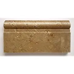 Noce Travertine Honed 6 X 12 Baseboard Trim Molding - Box of 5 pcs.