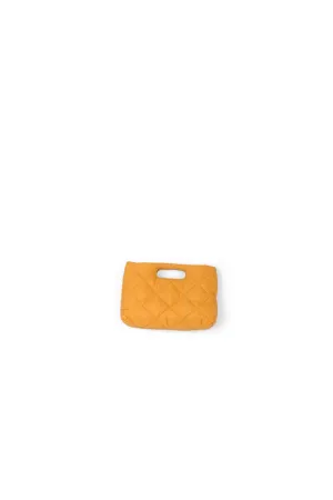 Ochre quilted puffy pouch