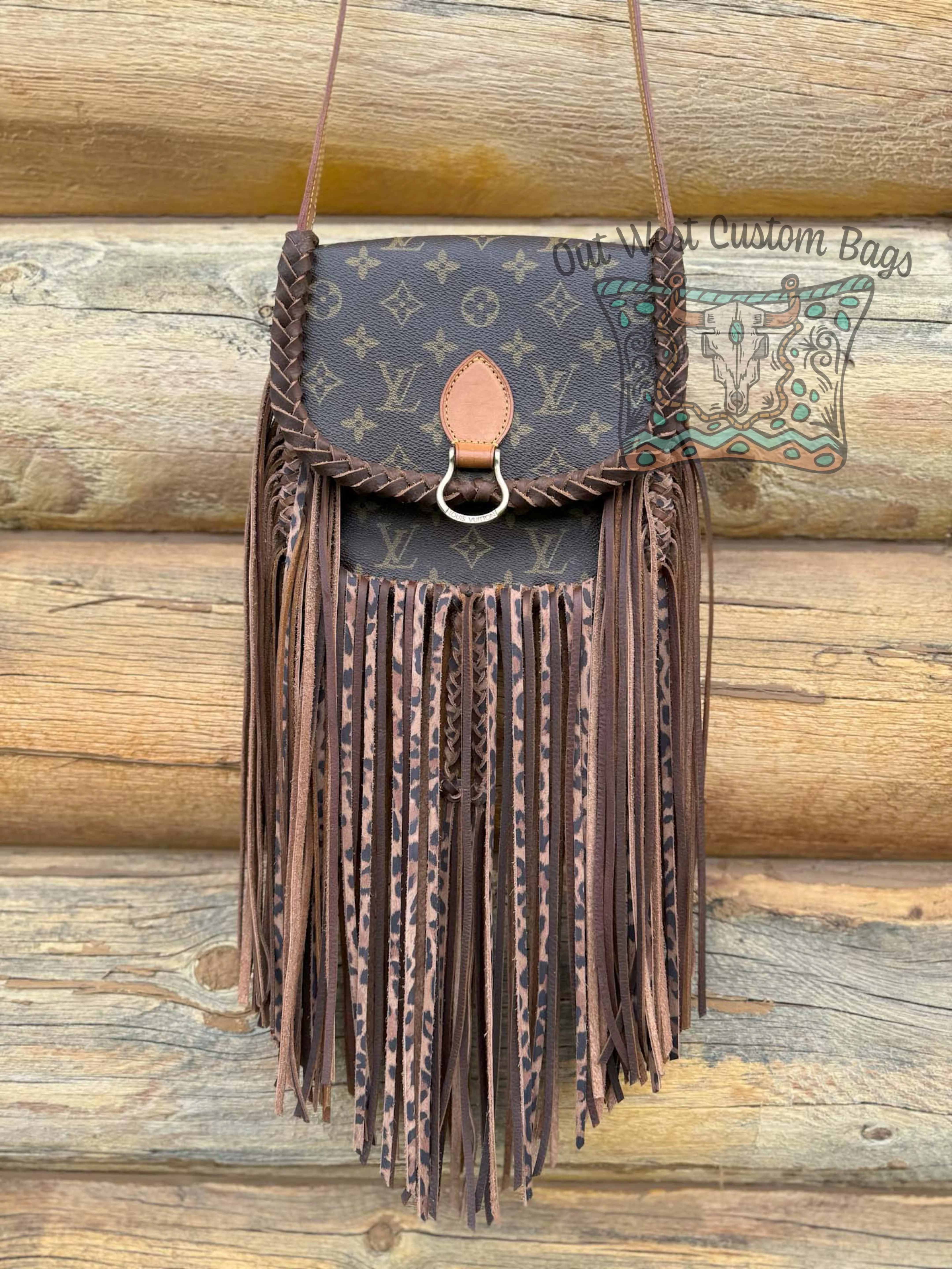 Out West St Cloud MM Custom Braided Leopard Leather and Fringe
