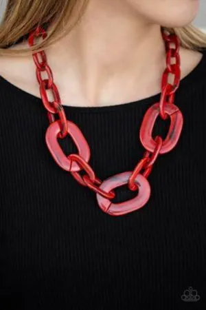Paparazzi - All In-Vincible Red Necklace