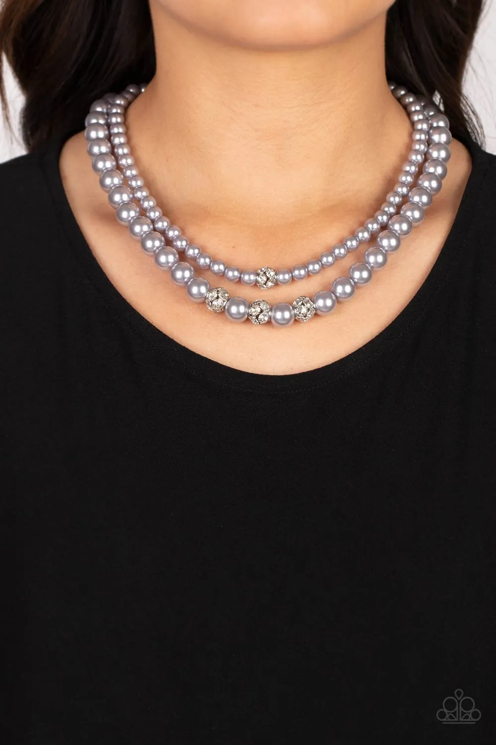 Paparazzi Brilliant Ballerina - Silver Pearl Necklace