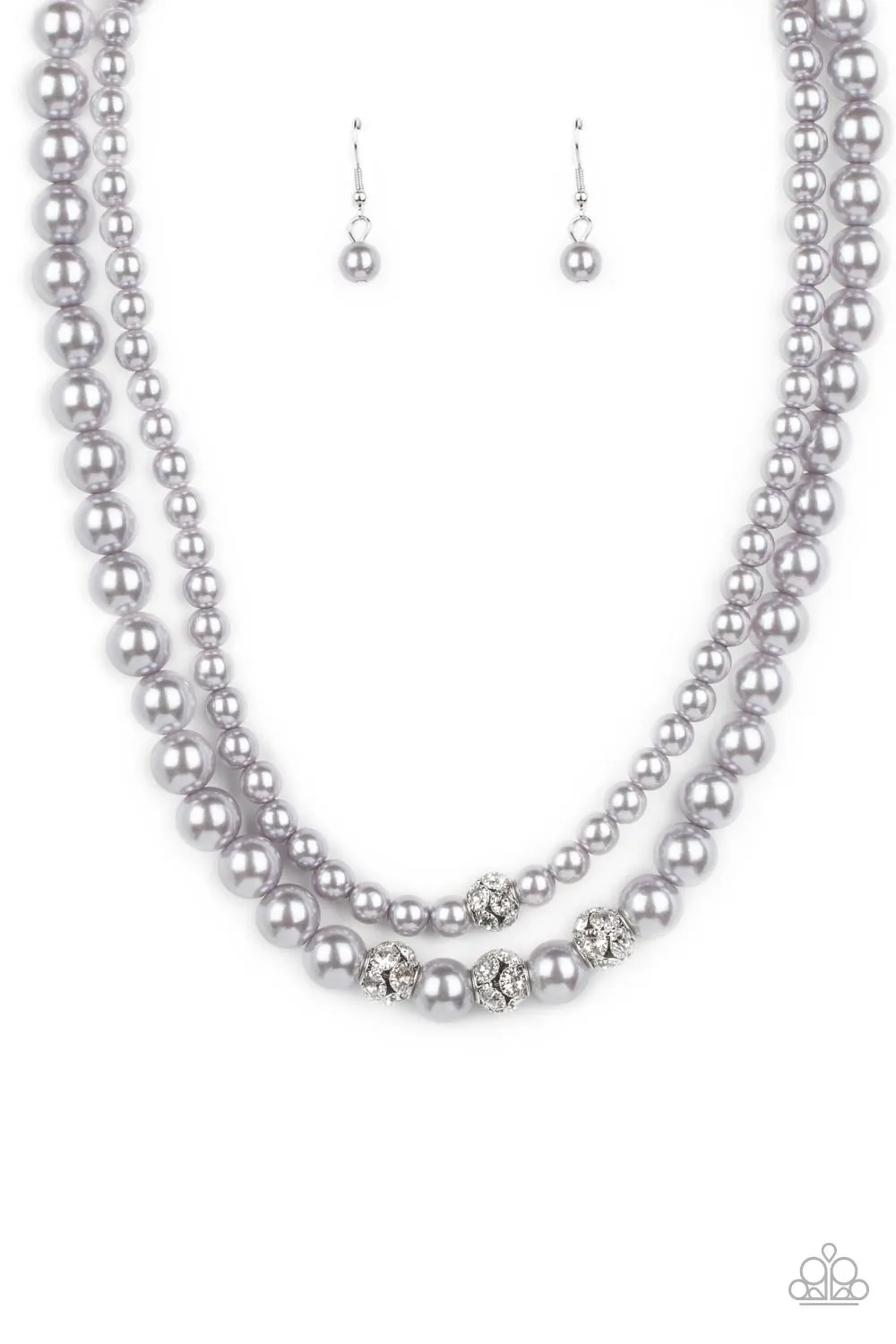 Paparazzi Brilliant Ballerina - Silver Pearl Necklace