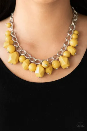 Paparazzi - Gorgeously Globetrotter-Yellow Necklace