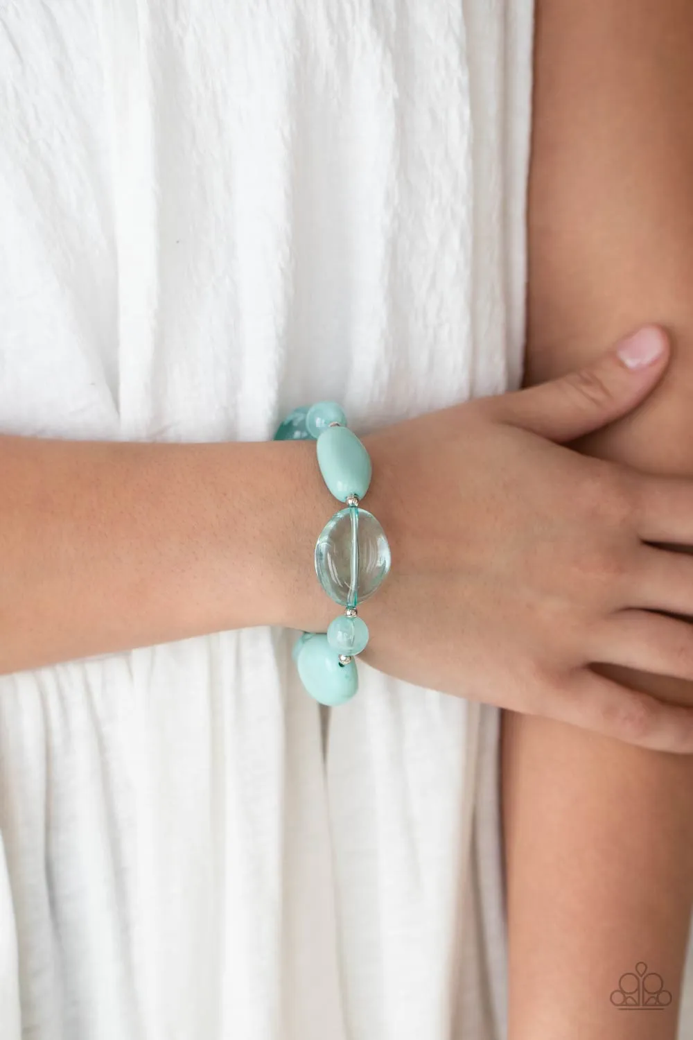 Paparazzi I Need a STAYCATION - Blue Stretch Bracelet