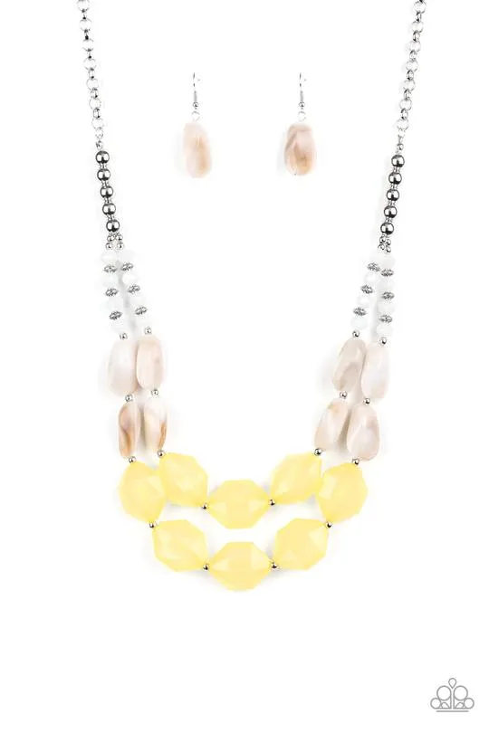 Paparazzi - Seacoast Sunset - Yellow Necklace