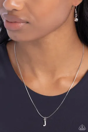 Paparazzi - Seize the Initial - Silver - J Necklace