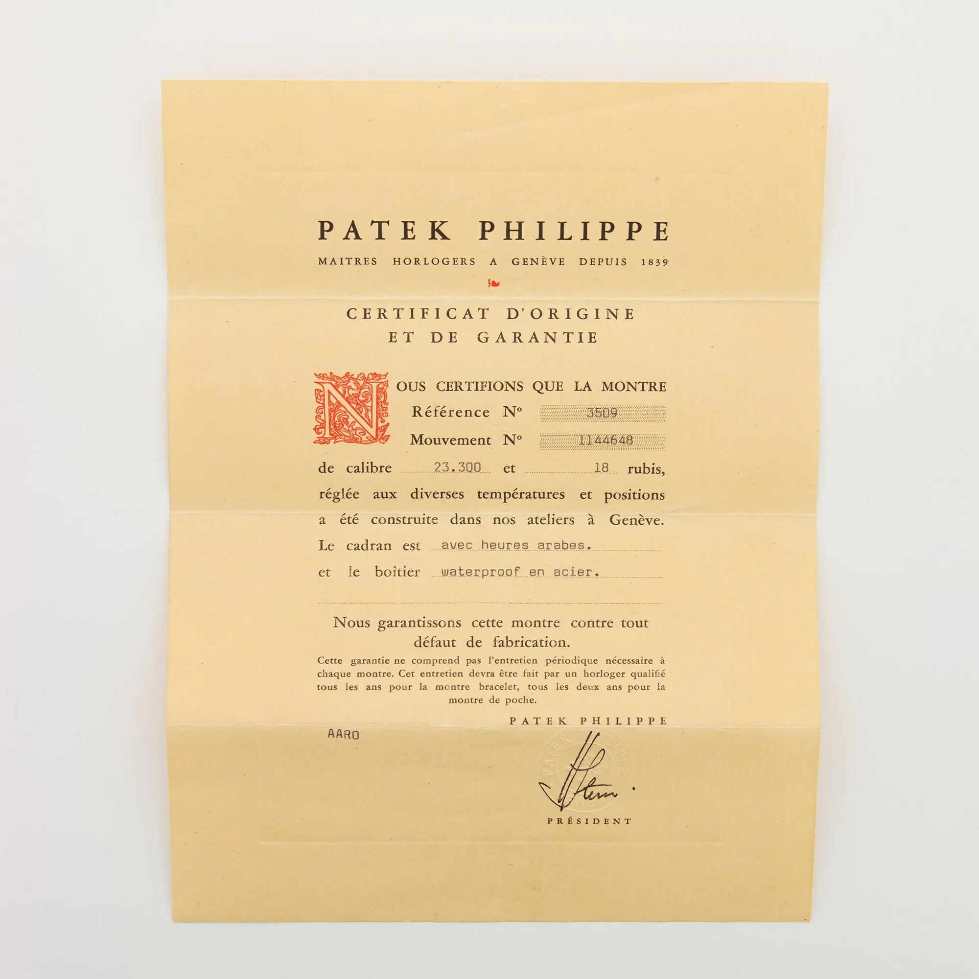 Patek Philippe Steel Calatrava Ref. 3509 with Box and Papers