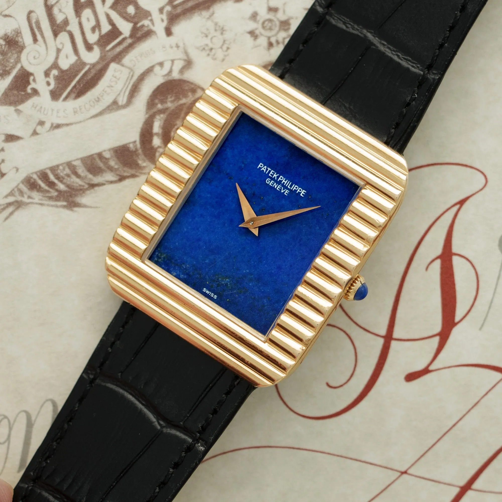Patek Philippe Yellow Gold Lapis Watch Ref. 3733