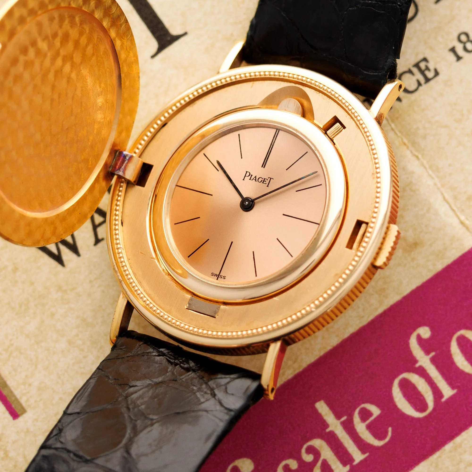 Piaget Yellow Gold Coin Watch Ref. 900B with Original Warranty