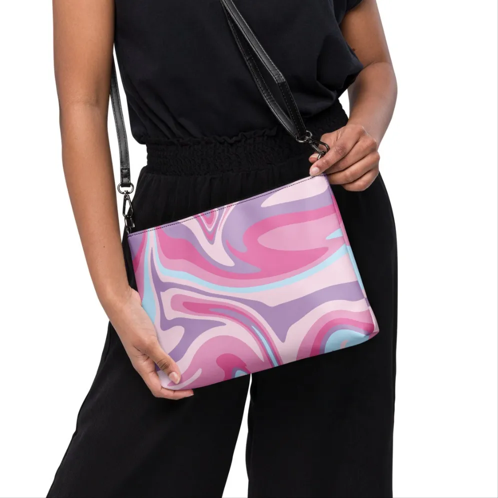 Pink & Purple Abstract Crossbody Bag