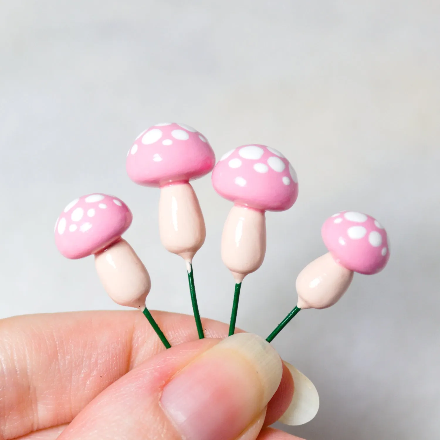 Pink Toadstools (Set of 4)