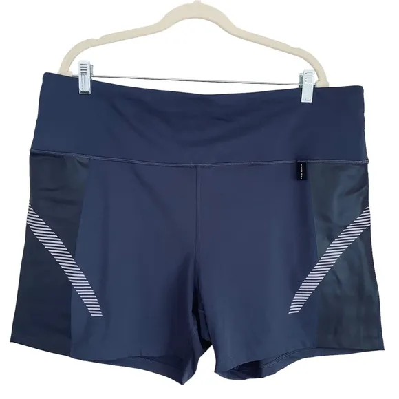 PLUS Athleta X Allyson Felix Blue &amp; Black Legend Athletic Shortie Size 2X &amp; 3X
