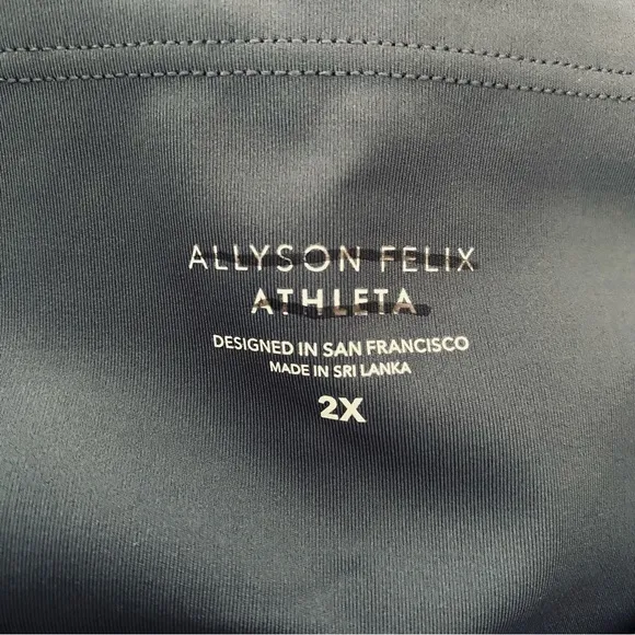 PLUS Athleta X Allyson Felix Blue &amp; Black Legend Athletic Shortie Size 2X &amp; 3X