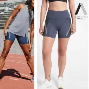 PLUS Athleta X Allyson Felix Blue &amp; Black Legend Athletic Shortie Size 2X &amp; 3X