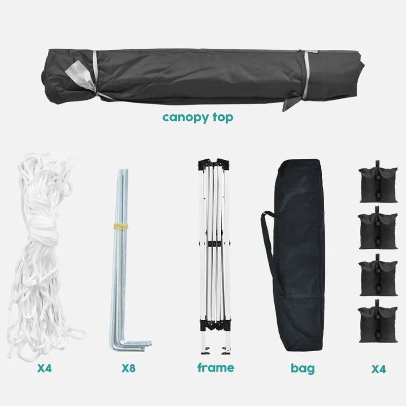 Pop-Up Party Canopy with Sidewalls and Weight Bags