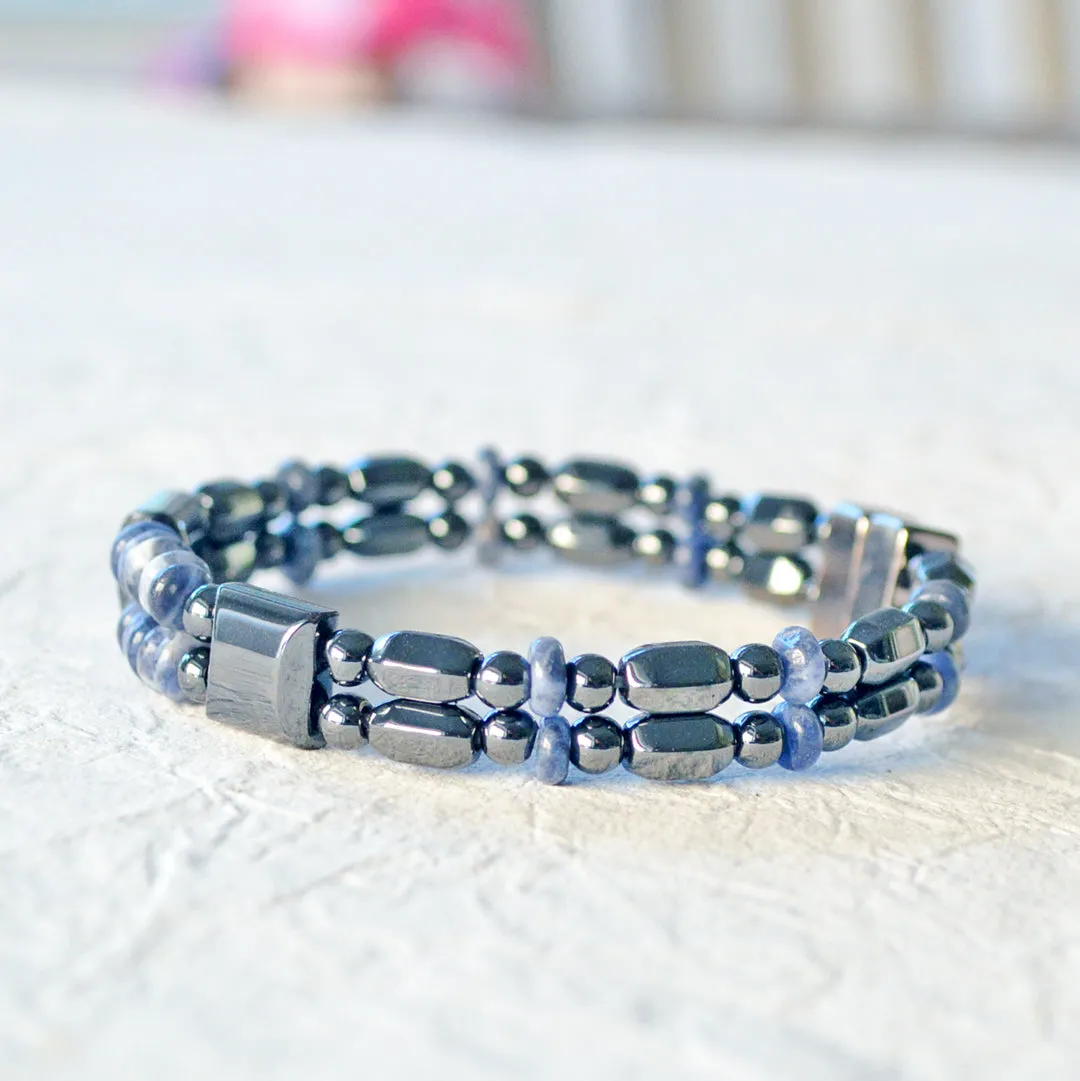 Powerful Hematite & Sodalite Magnetic Bracelet