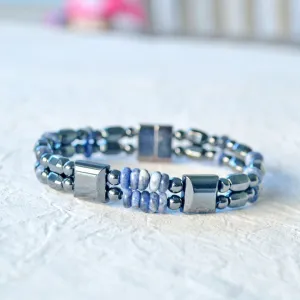 Powerful Hematite & Sodalite Magnetic Bracelet