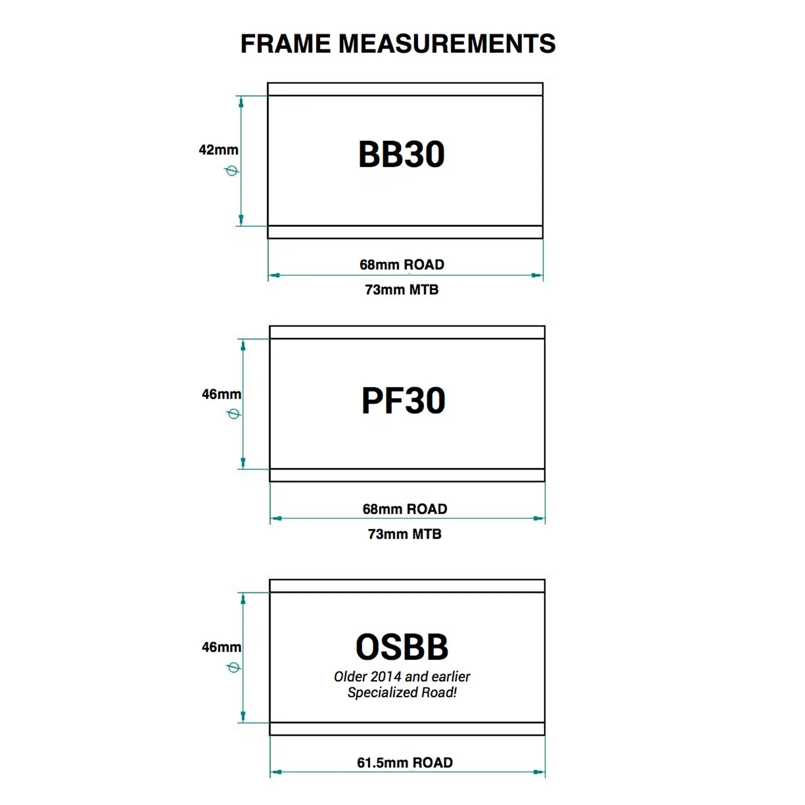 Praxis Conversion Bottom Bracket - Shimano Road BB30/PF30