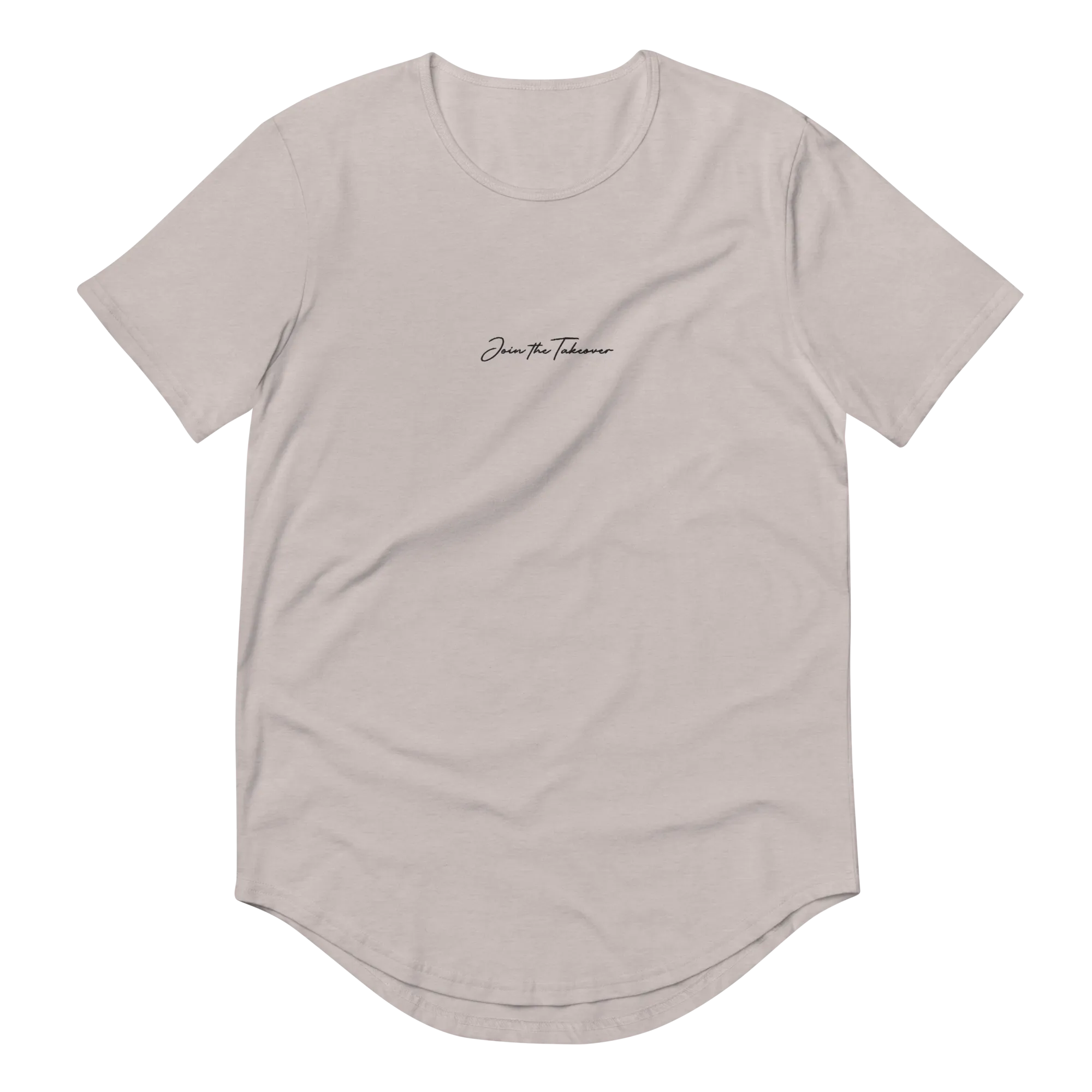 Premium Curved Hem T - Heather Grey