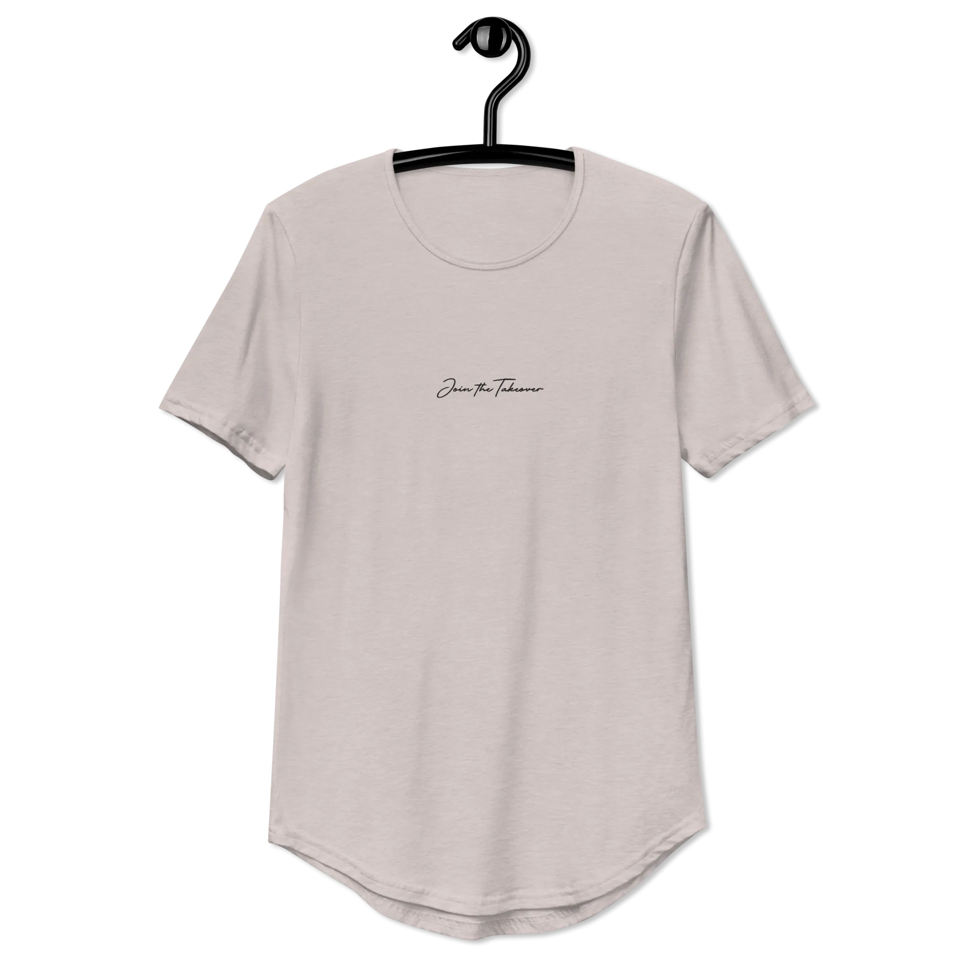 Premium Curved Hem T - Heather Grey