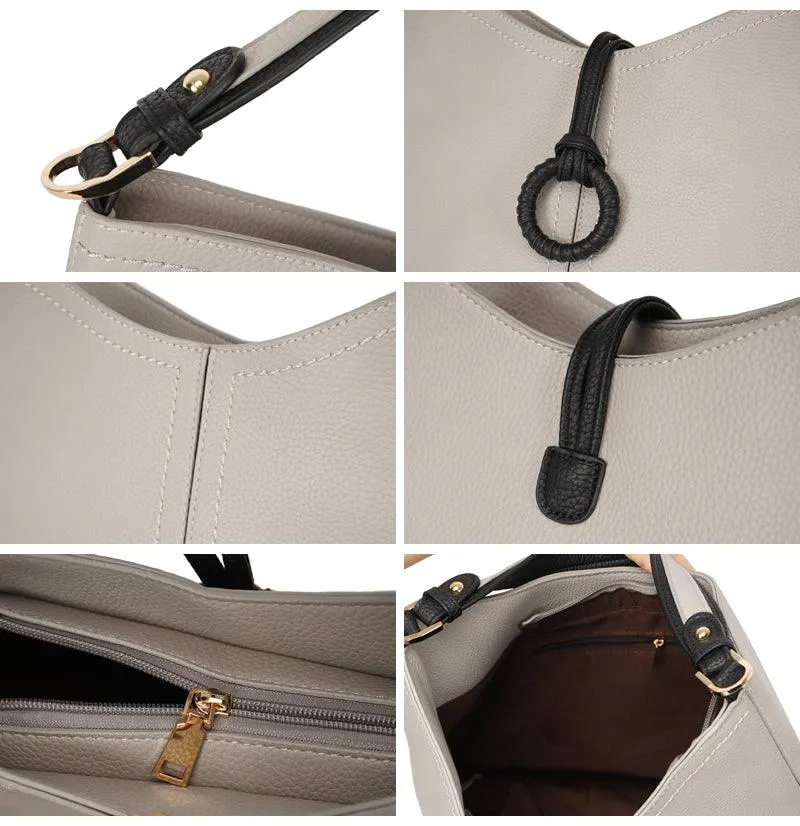 Quality Design Women's Tote  Grey Bag 2 in 1 Set Handbags