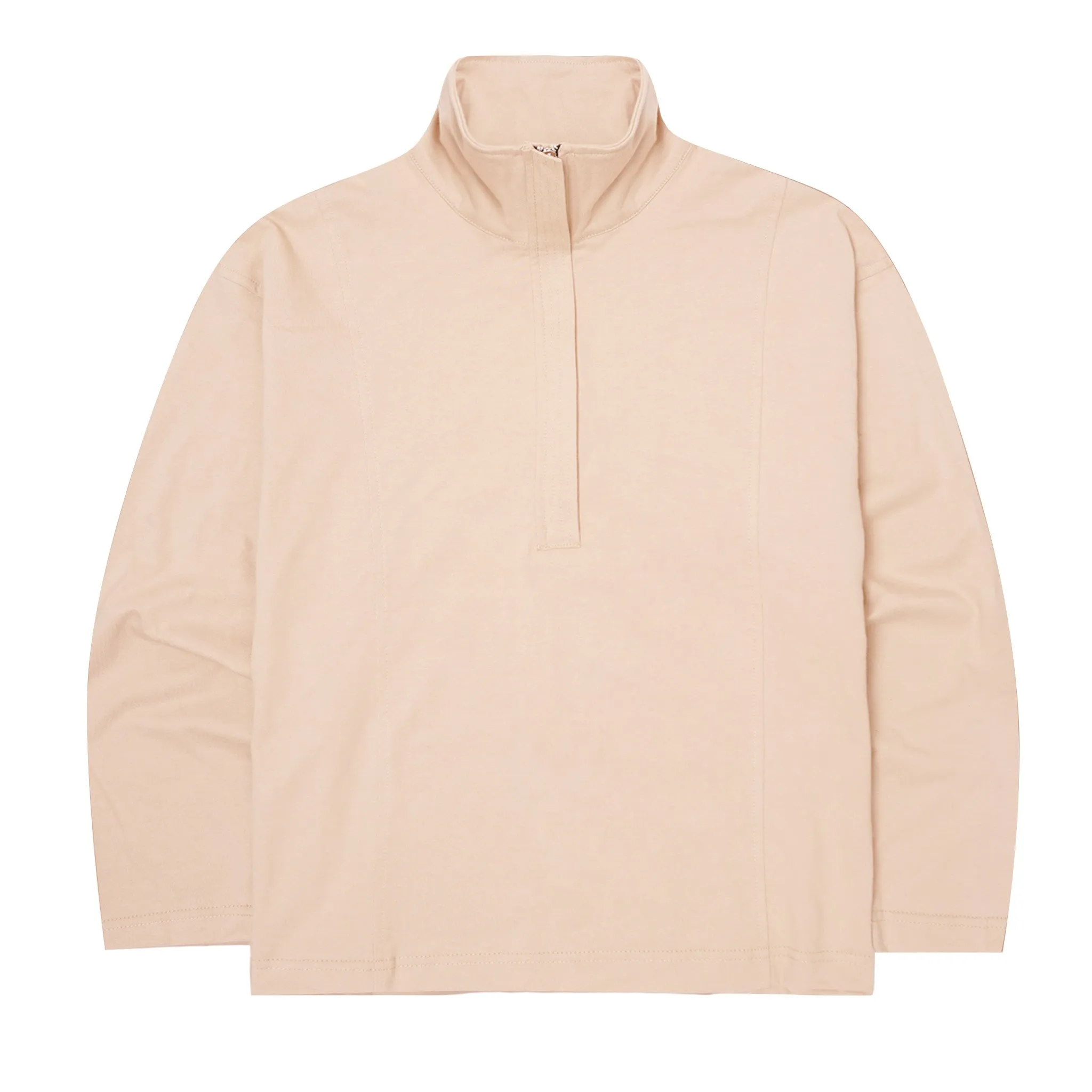 QUARTER ZIP L/S TEE IN ALABASTER